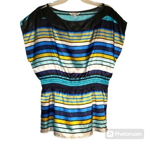 Speechless women's XL striped polyester summer sleeveless pullover top. 3093